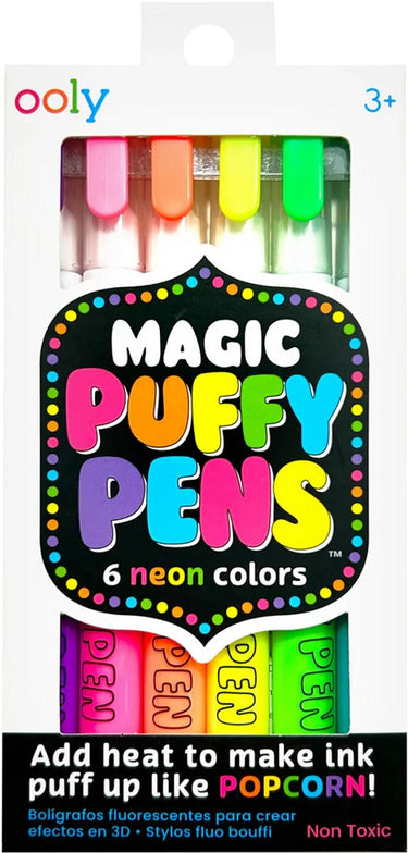 Ooly - magic puffy pens – 6 neon 3d stiften – magische puff-inkt door verwarming
