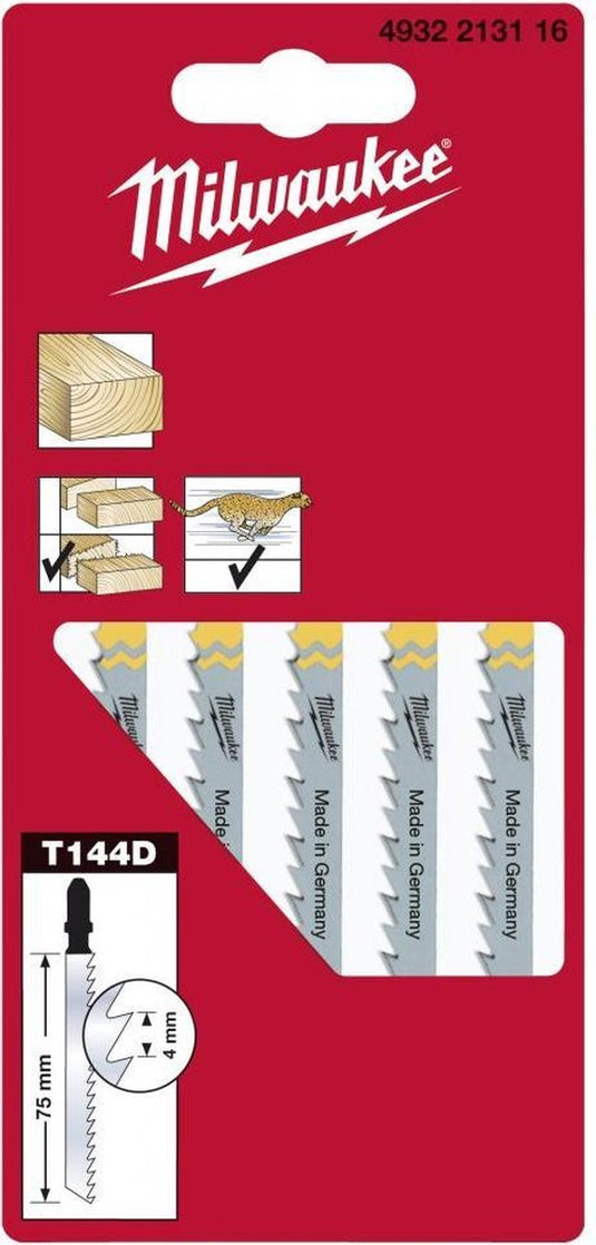 Milwaukee 4932213116 t 144 d hcs decoupeerzaagblad - snel - hout (5st) - t 144 d