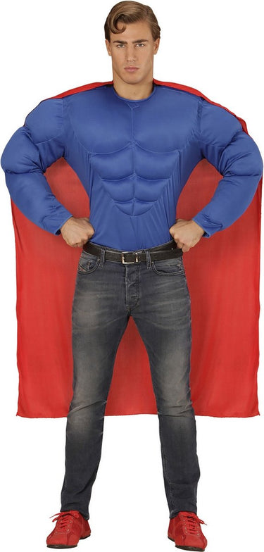 Finidi superman kostuum | amerikaanse superheld held super power kostuum | large | carnaval kostuum | verkleedkleding