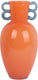 Present time vaas fiesta - oranje - 14.5x14.5x30cm - glas - scandinavisch - bloemenvaas - woondecoratie - decoratieve vaas voor woonkamer of slaapkamer