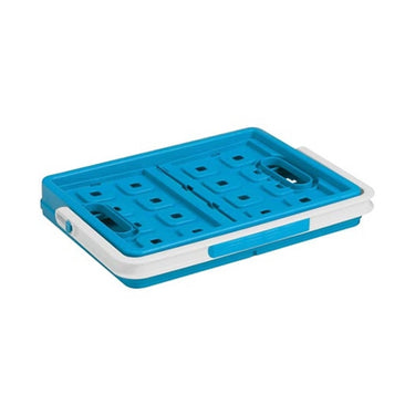 Sunware sqaure boodschappenkrat 24 litermet handgreep blauw 44x31,5x21cm