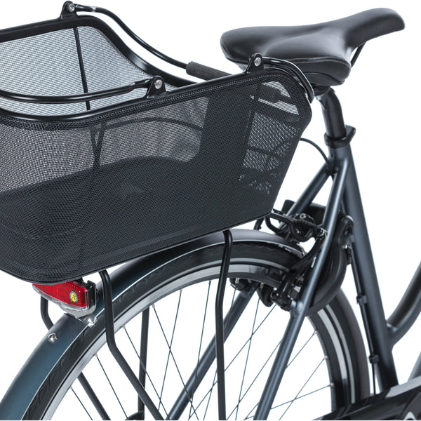 basil cento tech fiber nordlicht mik - bicycle basket - on the back - solid black