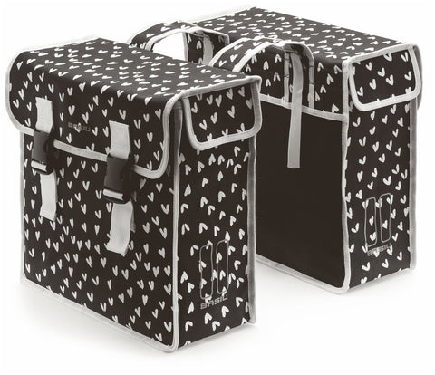 Basil Mara XL - double bicycle bag - 35 liters - heart dots