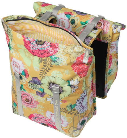 Basil Bloom Field - double bicycle bag - 28-35 liters - yellow