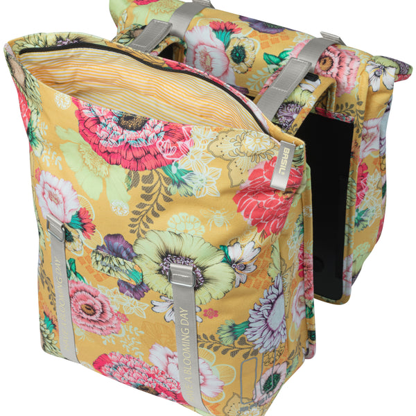 Basil Bloom Field - double bicycle bag - 28-35 liters - yellow