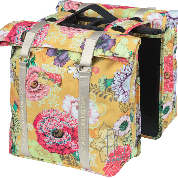 Basil Bloom Field - double bicycle bag MIK - 28-35 liters - yellow