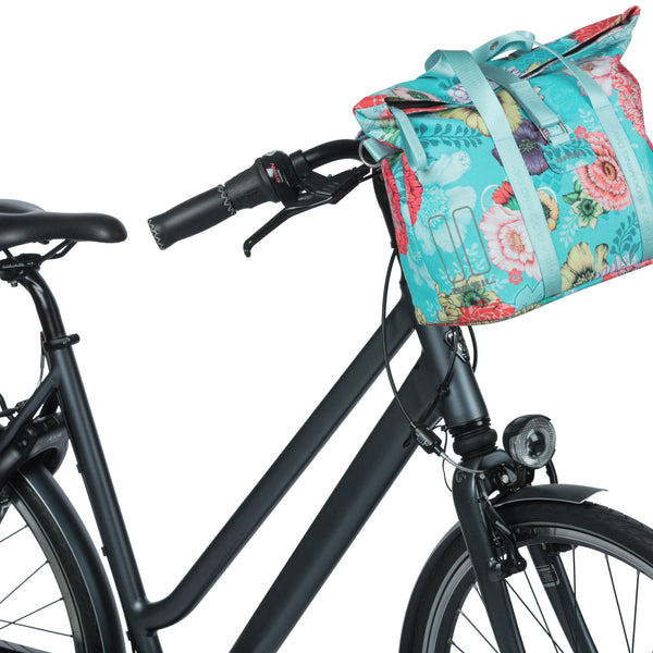 Basil Bloom Field - bicycle handbag - 8-11 liters - front/back - blue
