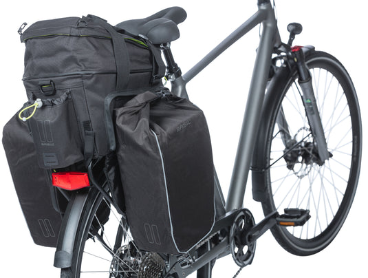 Basil Miles XL Pro bagagedragertas - waterdicht - sportief - zwart lime - 9-36L - MIK RT adapterplaten