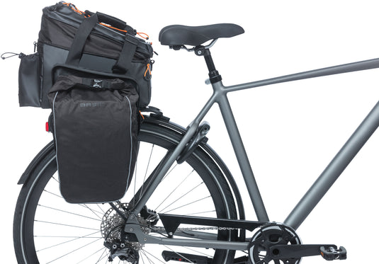 BASIL Miles XL Bagagedragertas Waterdichte zwarte tas voor elektrische fiets 36L MIK-systeem
