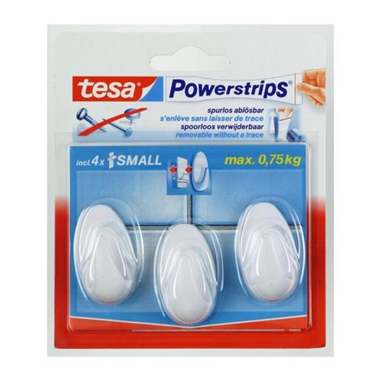 Tesa haak s ovaal wit