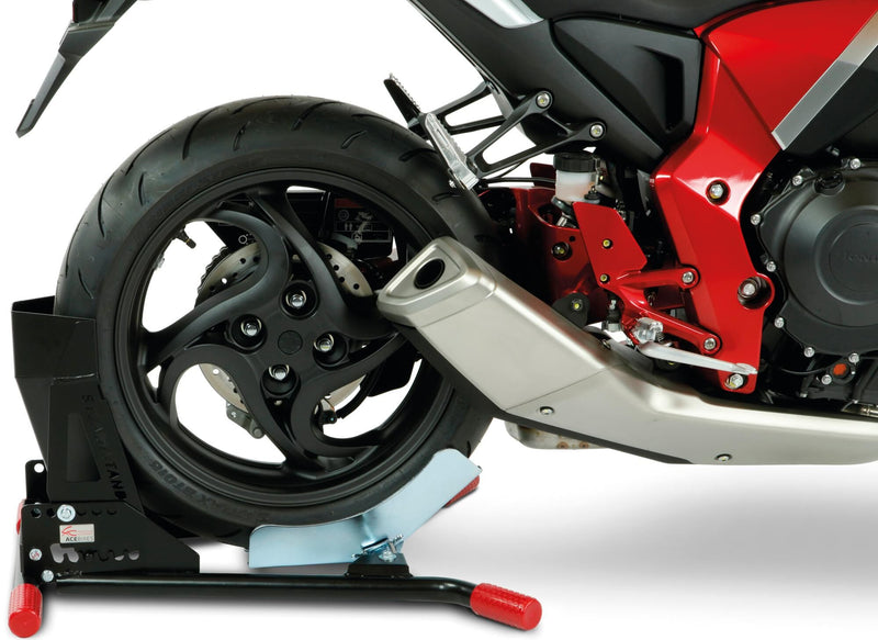 Load image into Gallery viewer, Acebikes ace bikes voorwiel-motorsteun steadystand motorcycle stand mod. 180 steadystand
