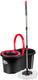 Dirt devil dweilset spin mop set – 360 graden draaibare dweil – uittrekbare stang – roestvrijstalen handgreep – emmer met wringmand – 16 liter – zwart rood