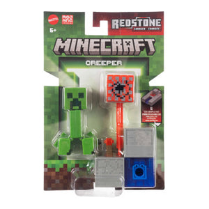 Mattel minecraft redstone charged creeper actiefiguur en accessoireset
