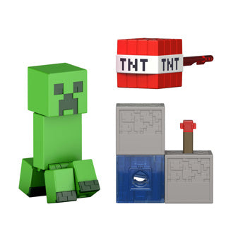 Mattel minecraft redstone charged creeper actiefiguur en accessoireset