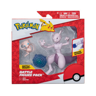Jazwares pokémon - battle figure 2 pack mew (5 cm) mewtwo (11 cm) battle figures