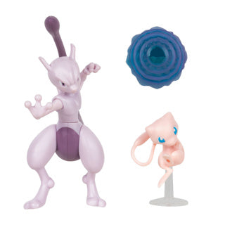 Jazwares pokémon - battle figure 2 pack mew (5 cm) mewtwo (11 cm) battle figures