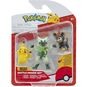 Pokémon battle figuren 3-pack litleo pikachu #5 en floragato