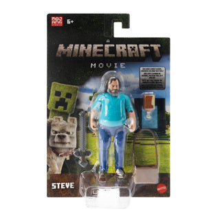 Load image into Gallery viewer, Minecraft mattel a movie action figure steve – 10 cm actiefiguur met zwaard en tas
