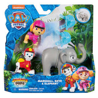 Load image into Gallery viewer, Spinmaster paw patrol jungle pups hero pups marshall, skye elephant | 2 stuks
