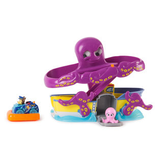 Paw patrol pup squad octopus rescue-speelset, chase-speelgoedauto van 6,3 cm en babyoctopus-figuur, speelgoed voor fantasierijk spel