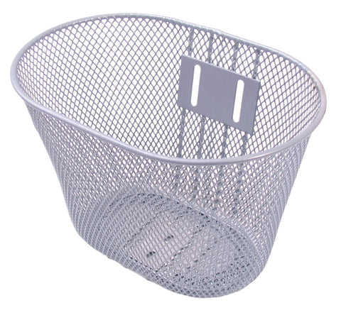 children's bicycle basket 26 x 18 cm silver