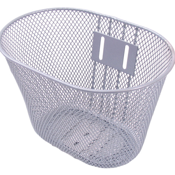 children's bicycle basket 26 x 18 cm silver