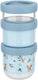 Mepal mio snackbox stack 3-delig little dutch - 550 ml - stapel zo veel als je nodig hebt - magnetron- en vaatwasmachinebestendig - forest friends