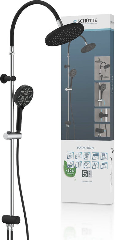 Schütte matao rain douchesysteem - regendouche - chroom mat zwart