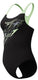 Speedo medley logo medalist 1 piece dames sportbadpak - kleurvast badpak dames - chloorbestendig zwempak dames - sportbadpak dames met medalist-rug - zwart groen - 40