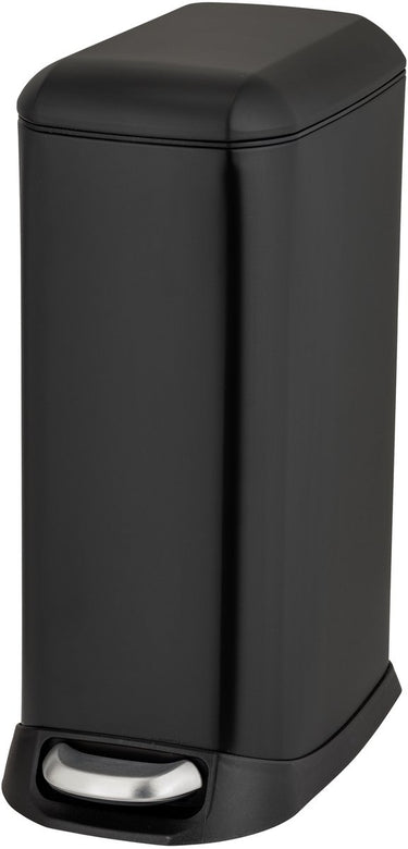 Wenko afvalemmer design 12 liter easy close, mat zwart staal - pedaalemmer - vuilbak - afvalbak