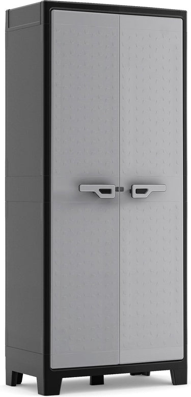 Kis keter titan hoge kast - 4 planken - 80x44x182cm - zwart grijs