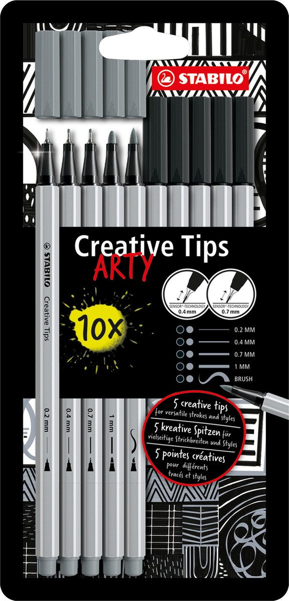 Load image into Gallery viewer, Stabilo creative tips arty pennen verschillende puntdiktes - 10dlg.
