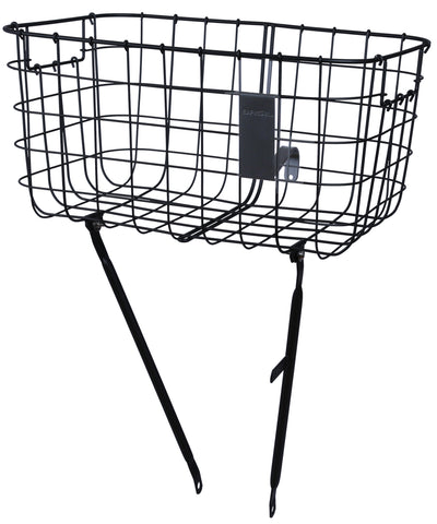 basil robin - bicycle basket - front - black