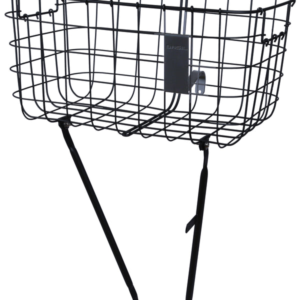 basil robin - bicycle basket - front - black