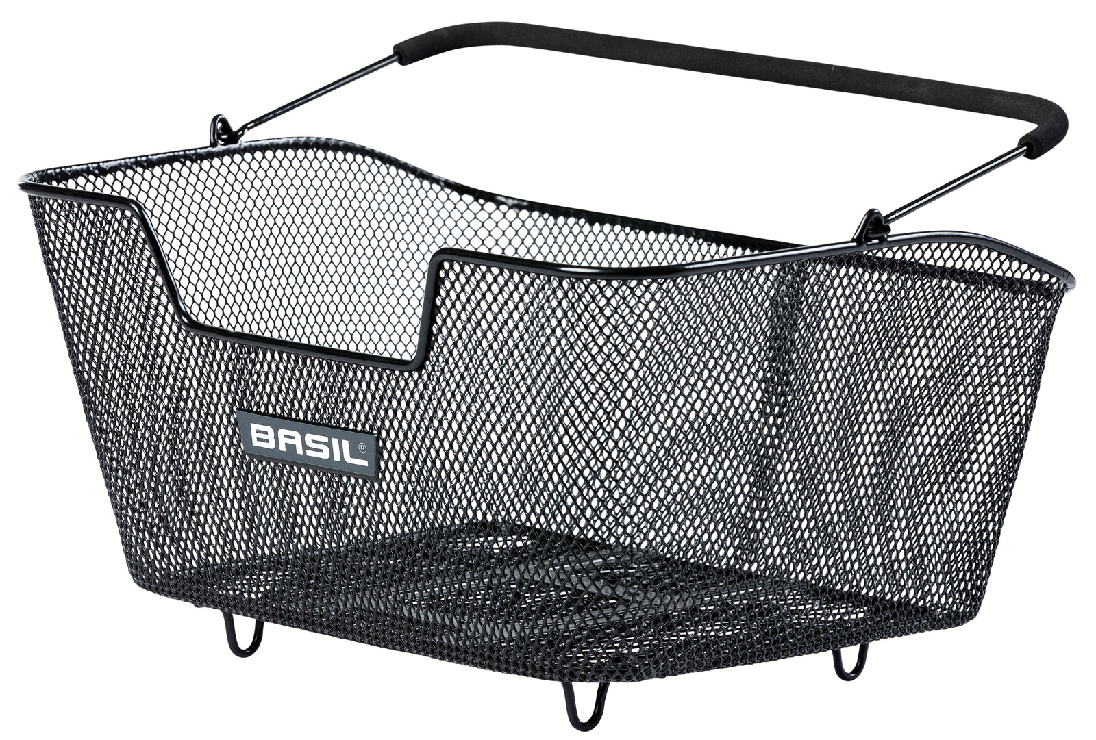 basil base m multi system - bicycle basket - on the back - black