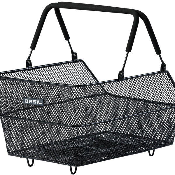 basil cento mik - bicycle basket - on the back - black