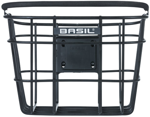 basil bremen alu kf - bicycle basket - front - black