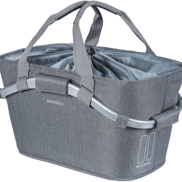 basil 2day carry all mik - bicycle basket - on the back - gray