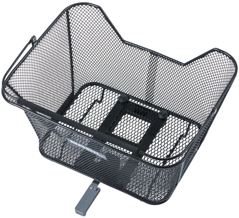 basil lesto mik - bicycle basket - on the back - black