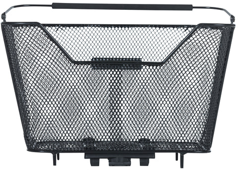 basil lesto mik - bicycle basket - on the back - black