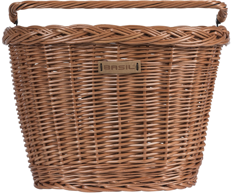 Load image into Gallery viewer, Basil Bremen Wicker KF - fietsmand - voorop - natuur
