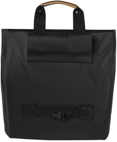 Load image into Gallery viewer, Basil Urban Dry Shopper - waterdichte fietsshopper, vegan leather details, verstelbare sluiting, reflectie, mat zwart

