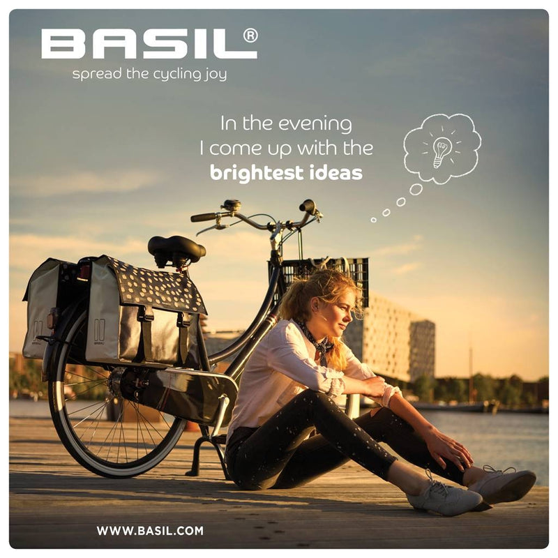 Load image into Gallery viewer, Basil Urban Load dubbele fietstas - zwart groen, waterafstotend, 53L
