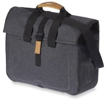 Basil Urban Dry Business Bag - waterdichte fietsschoudertas, 20L inhoud, charcoal melee