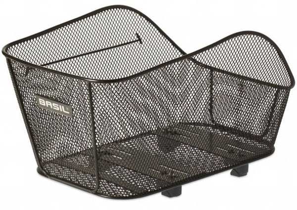 basil icon m - bicycle basket - on the back - black