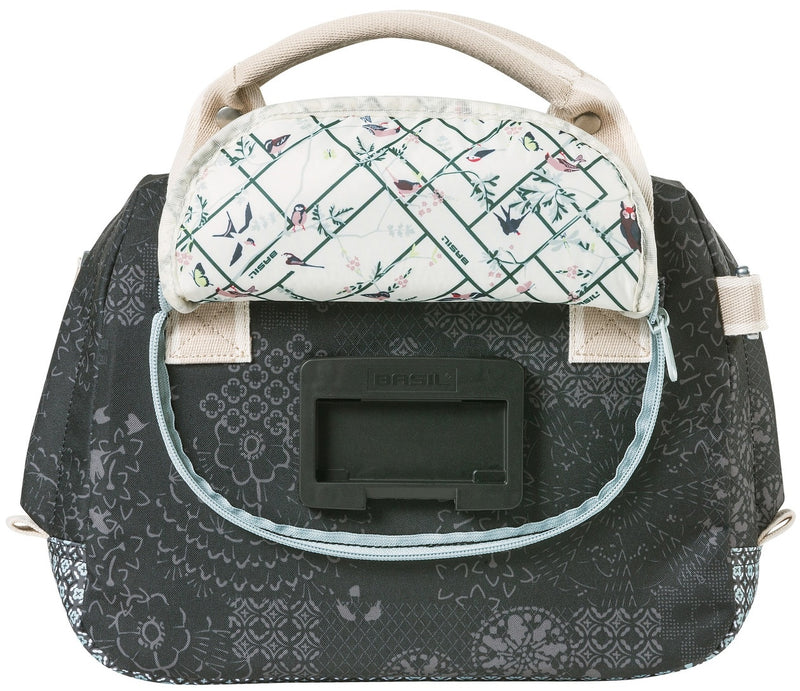 Load image into Gallery viewer, Basil Bohème City Bag - elegante groene hand-, schouder- en stuurtas voor dames, geschikt voor elektrische fietsen en stadsfietsen - zwart
