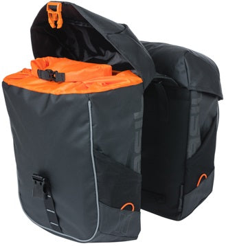 Basil Miles Tarpaulin - double bicycle bag - 34 liters - black/orange