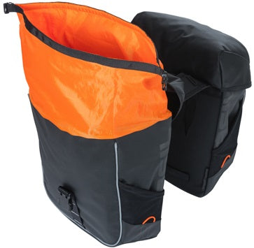 Basil Miles Tarpaulin - double bicycle bag - 34 liters - black/orange