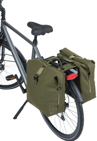 Basil SoHo Nordlicht MIK - double bicycle bag - 41 liters - moss green