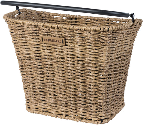 basil bremen rattan look kf - bicycle basket - front - brown